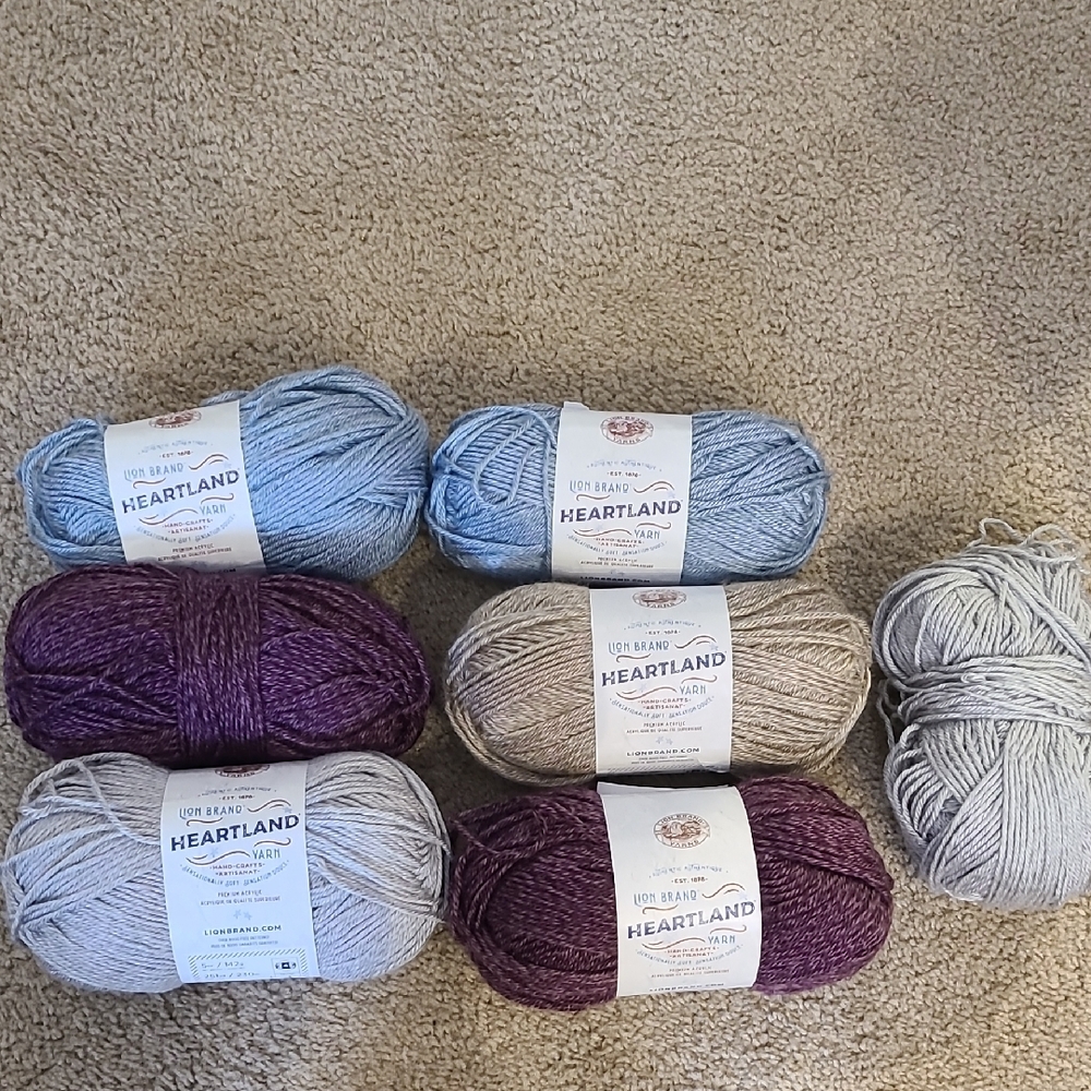 Yarn Collection - Purple, Blue, Gray